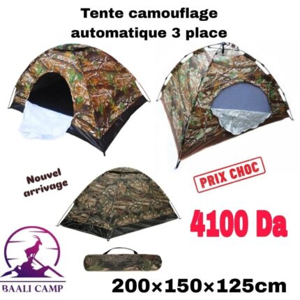 tente camouflage automatique 3 places
